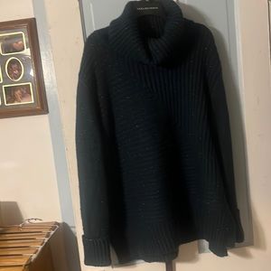 Turquoise Blue with silver chunky cowl neck sweater